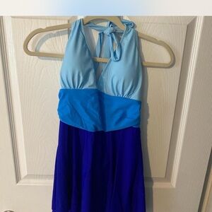 SHEIN Blue and Purple Women Swim One Piece